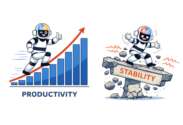 One robot going down, the other going to crash